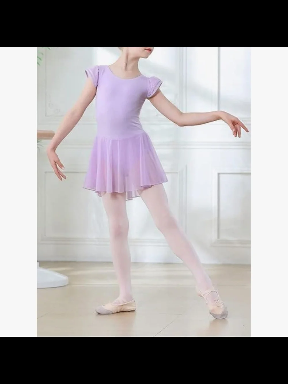 Lilac Ballet Leotard With Chiffon Skirt Girls 6